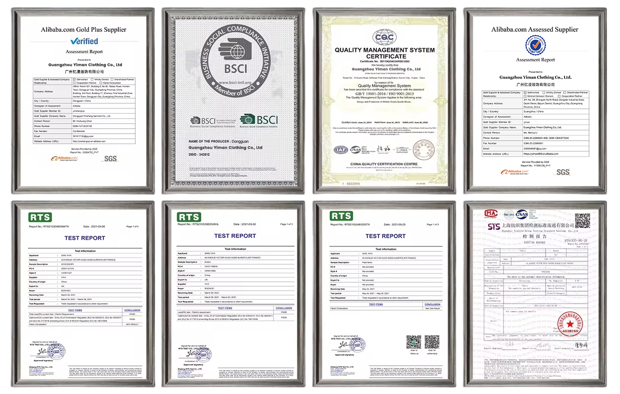 clothing manufacturer Certificate