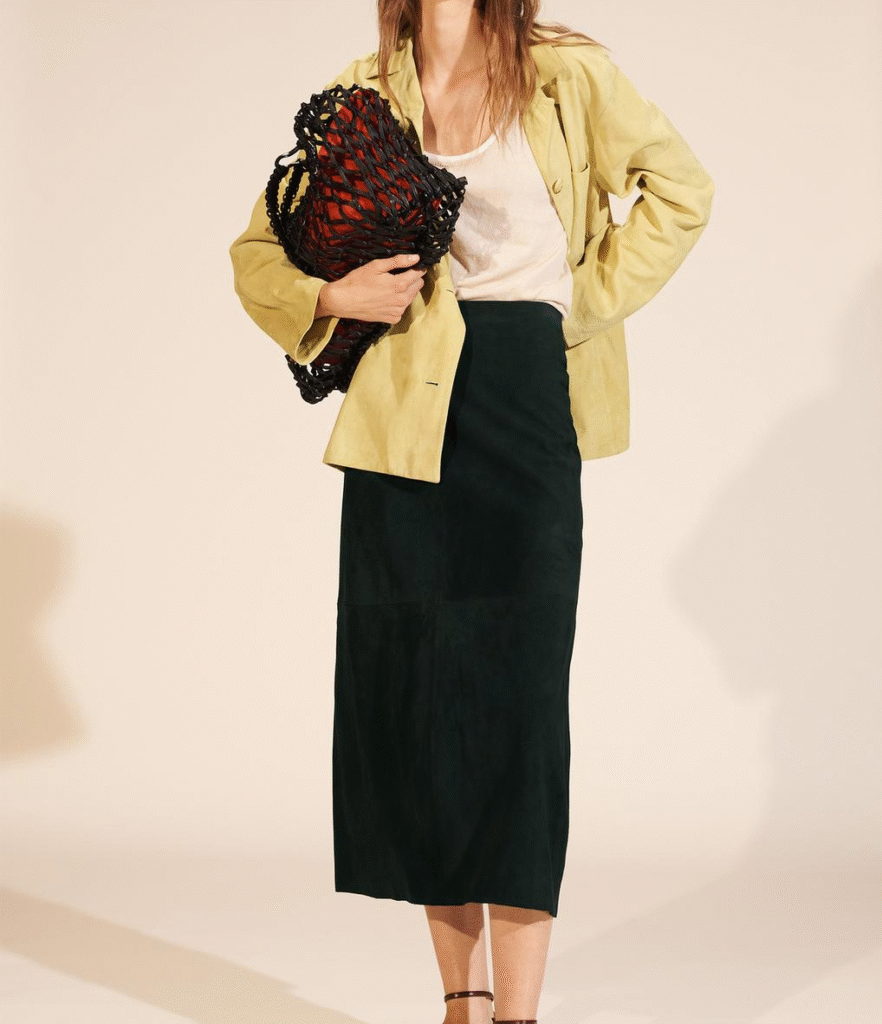 Custom Women Suits OEM ODM Women Clothes Jacket Tee Midi Skirt Combo