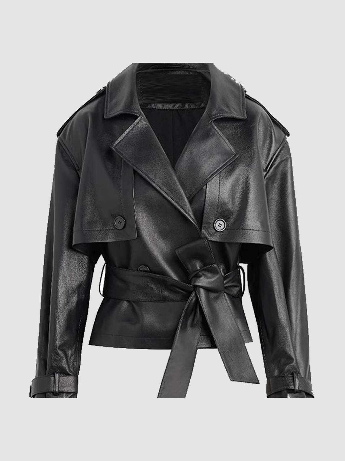 PF2507054 03-detail PF2507054 belted faux leather jacket: 03-detail