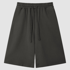 Men's 400 GSM Cotton Wide-Leg Bermuda Sweat Shorts — color carbon gray