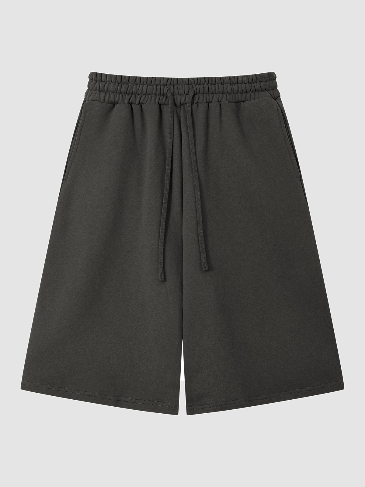 Men’s 400 GSM Cotton Wide-Leg Bermuda Sweat Shorts — color carbon gray Men's 400 GSM Cotton Wide-Leg Bermuda Sweat Shorts — color carbon gray