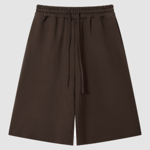 Men's 400 GSM Cotton Wide-Leg Bermuda Sweat Shorts — color coffee brown
