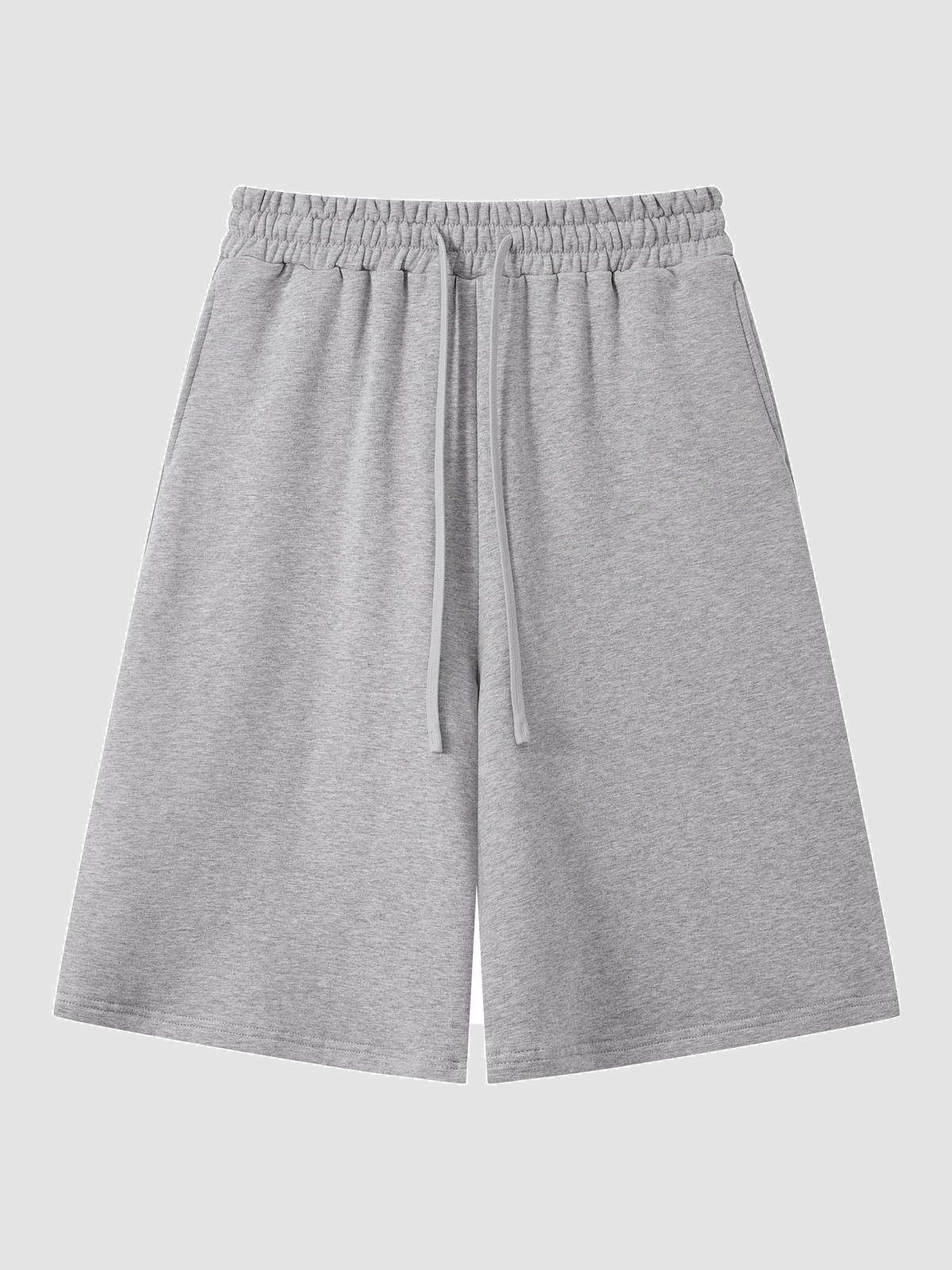 Men’s 400 GSM Cotton Wide-Leg Bermuda Sweat Shorts — color heather gray Men's 400 GSM Cotton Wide-Leg Bermuda Sweat Shorts — color heather gray