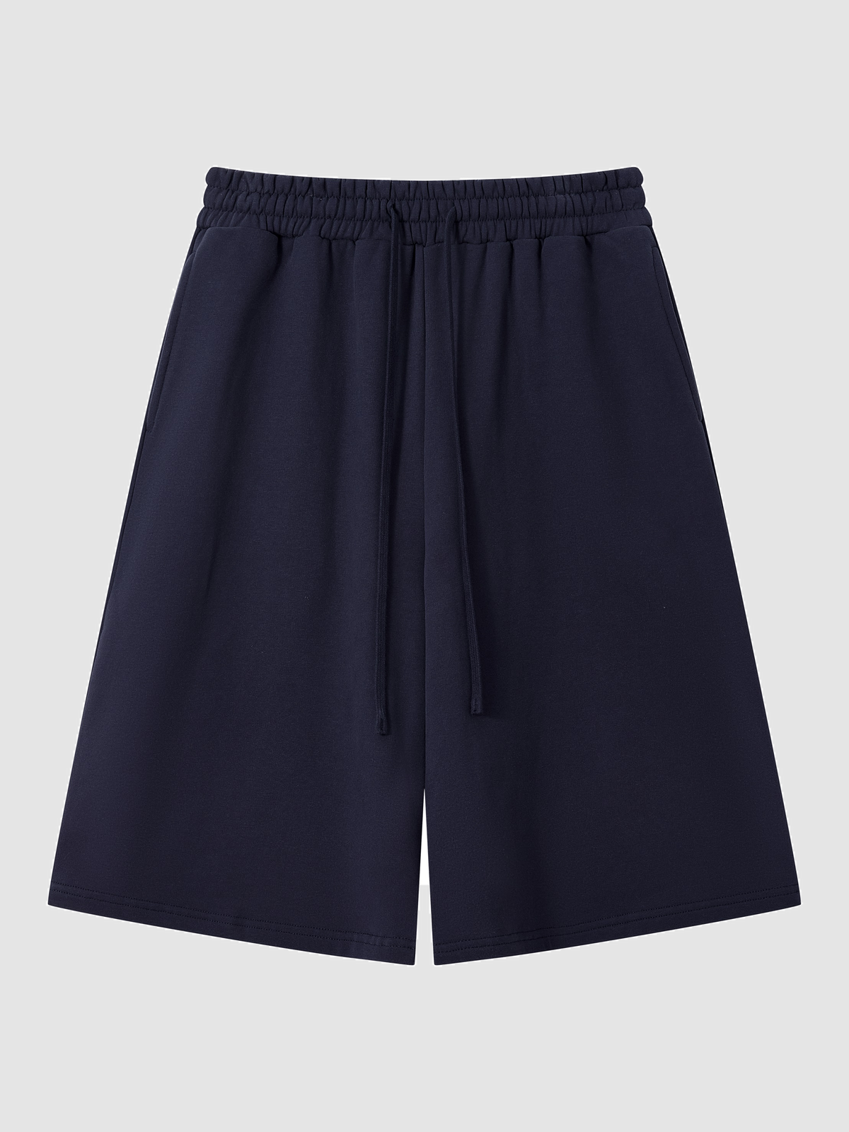 Men’s 400 GSM Cotton Wide-Leg Bermuda Sweat Shorts — color navy blue Men's 400 GSM Cotton Wide-Leg Bermuda Sweat Shorts — color navy blue