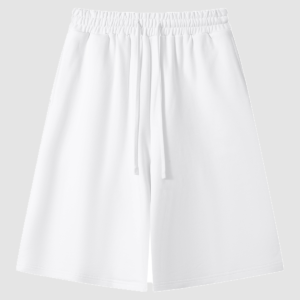 Men's 400 GSM Cotton Wide-Leg Bermuda Sweat Shorts — color white