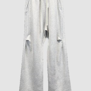 K26387 actual heather gray curved-seam flared sweatpants