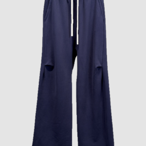 Men's 400 GSM Curved-Seam Flared Sweatpants — color navy blue
