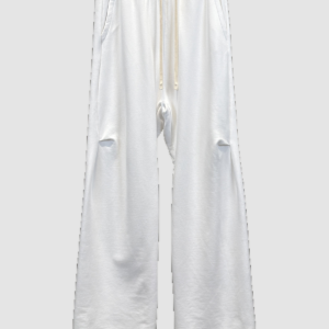 Men's 400 GSM Curved-Seam Flared Sweatpants — color white
