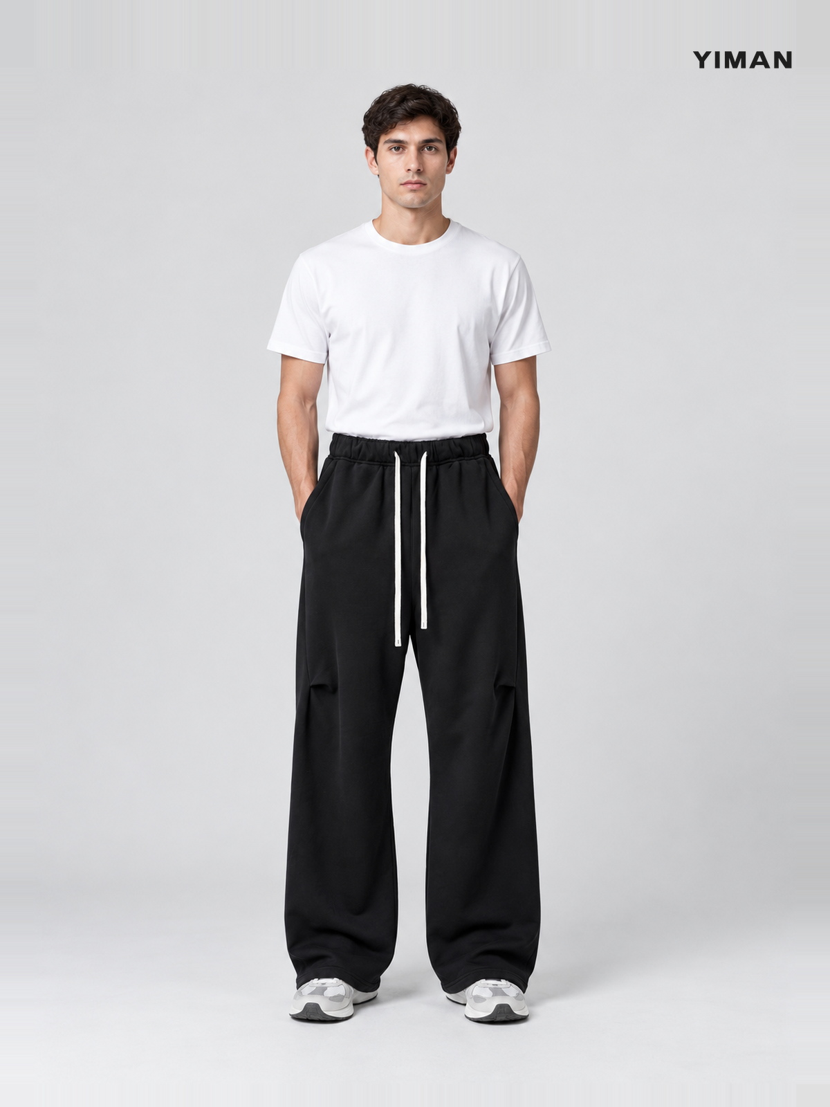 Men's 400 GSM Curved-Seam Flared Sweatpants — main Men's 400 GSM Curved-Seam Flared Sweatpants — main