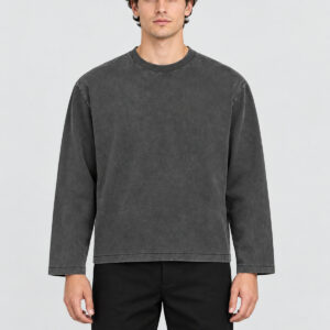 Men's 275 GSM Washed Cotton Boxy Long-Sleeve T-Shirt