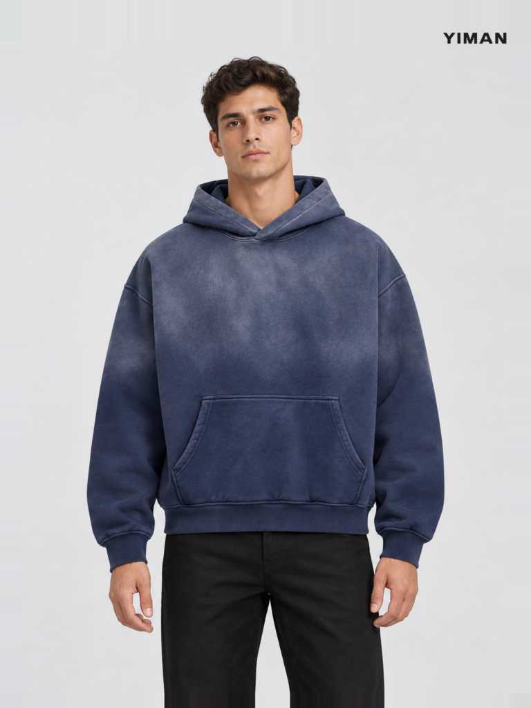 Men's 400 GSM Vintage-Wash Boxy Pullover Hoodie — main