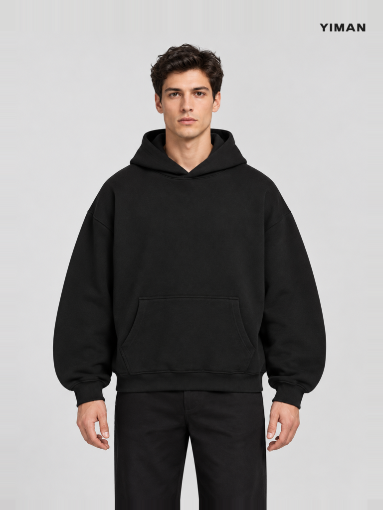 Men's 400 GSM Cotton Boxy Pullover Hoodie — main