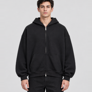 Men's 400 GSM Boxy Full-Zip Fleece Hoodie — main