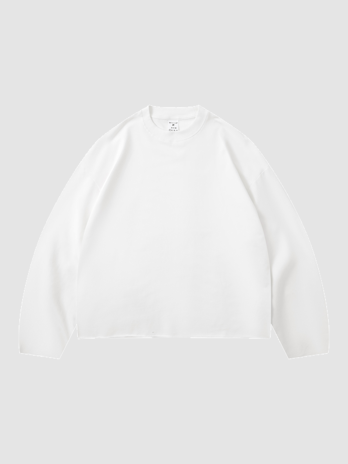 Men’s 280 GSM Cotton-Modal Curved-Sleeve Boxy Long-Sleeve T-Shirt — color off white Men's 280 GSM Cotton-Modal Curved-Sleeve Boxy Long-Sleeve T-Shirt — color off white