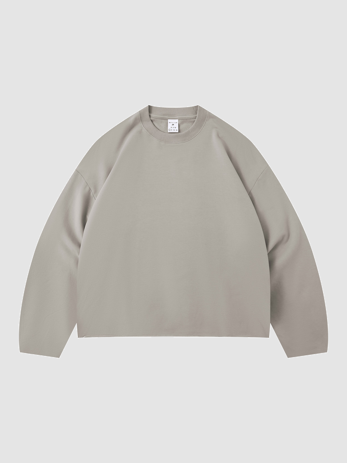 Men’s 280 GSM Cotton-Modal Curved-Sleeve Boxy Long-Sleeve T-Shirt — color shale Men's 280 GSM Cotton-Modal Curved-Sleeve Boxy Long-Sleeve T-Shirt — color shale