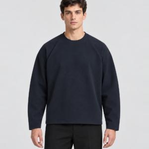 Men's 280 GSM Cotton-Modal Curved-Sleeve Boxy Long-Sleeve T-Shirt — main
