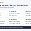 Six sample review steps: identify the sample, check measurements, review materials, review branding, record revisions and keep the approval record.