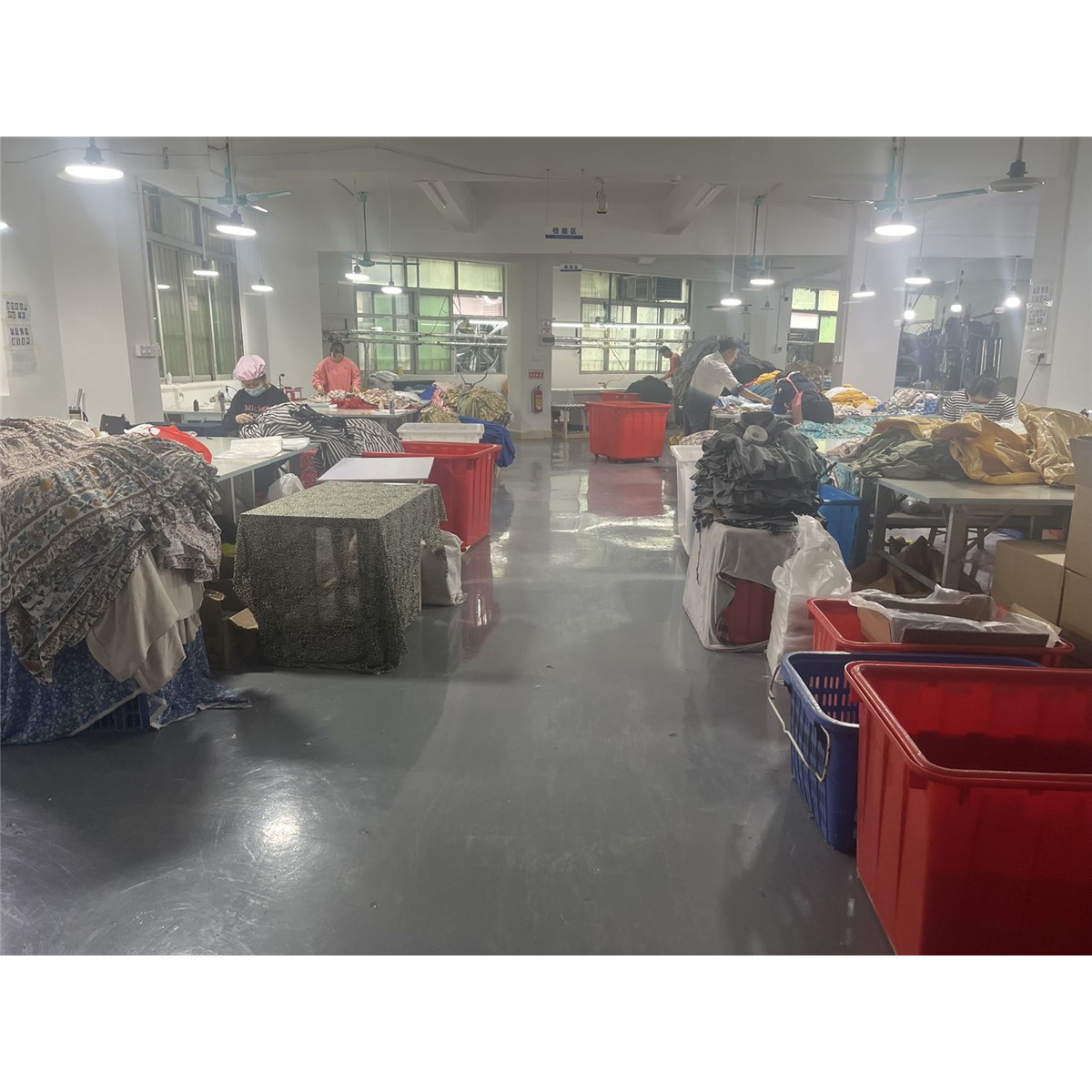 Inside YIMAN's garment production workshop in Guangzhou